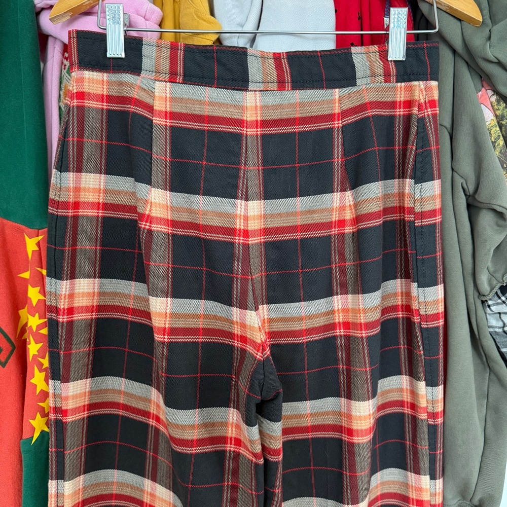 1970s Levi’s “For Me” Plaid Pants Vintage Women’s Levi Strauss Trousers Wide Leg - Picture 4 of 10